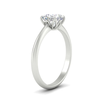 Floral Head Cushion Solitaire Cathedral Ring