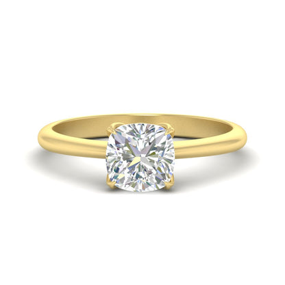 Floral Head Cushion Solitaire Cathedral Ring