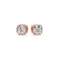 Cushion Diamond Bezel Set Solitaire Certified Stud Earrings