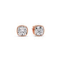 Cushion Diamond Bezel Set Solitaire Certified Stud Earrings