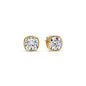 Cushion Diamond Bezel Set Solitaire Certified Stud Earrings