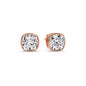 Cushion Diamond Bezel Set Solitaire Certified Stud Earrings