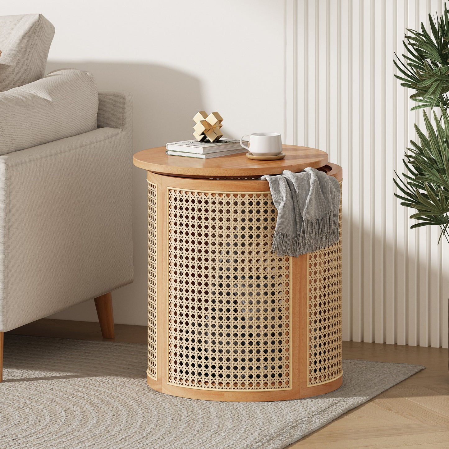 Rubber Solid Wood Side Table