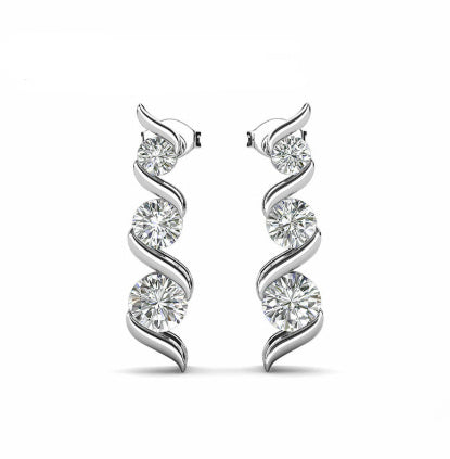 Diamond Stud All-match S925 Silver Earrings Necklace Suit