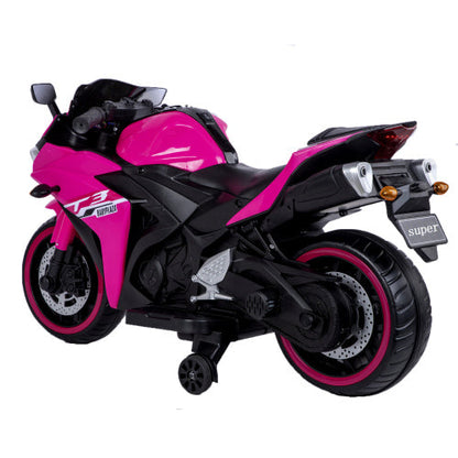 Kids Motorcycle,12V Motorcycle For Kids 3 4 5 6 Years Boys Girls 12v7ah Kids Motorcycle Ride On Toy With Training Wheels  Manual Throttle  Drive By Hand Lighting Wheels