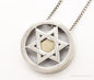 Vintage Star Of David Brass Copper Sterling Silver Necklace