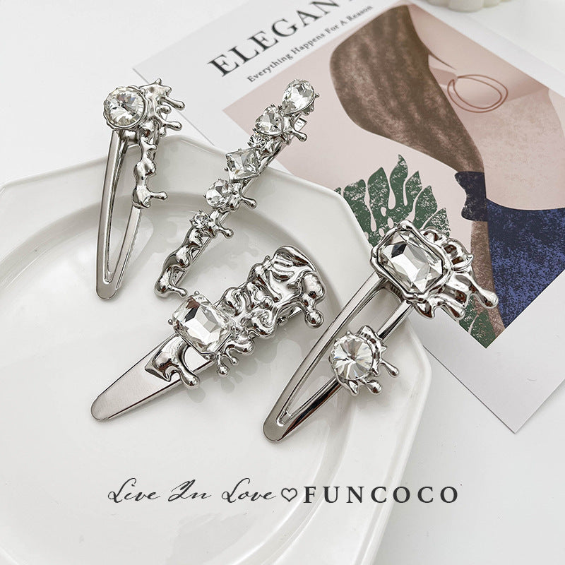 High-grade Crystal Side Clip Fringe Hairpin