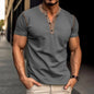 Men's Summer Polo Shirt with Button V-Neck, Short-sleeved
