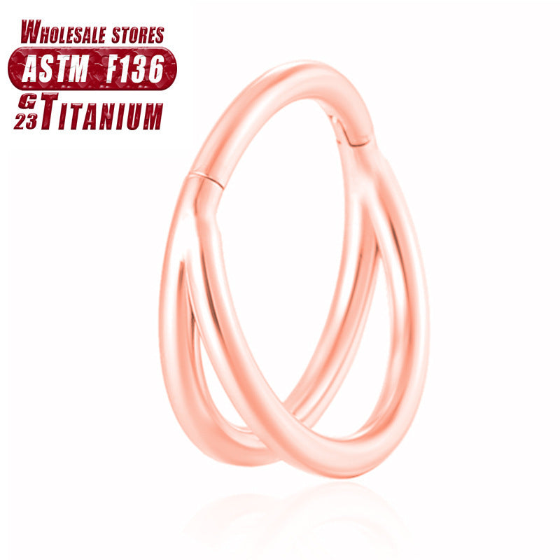 F136 Titanium Alloy Fork Nose Ring Human Body Puncture Ornament