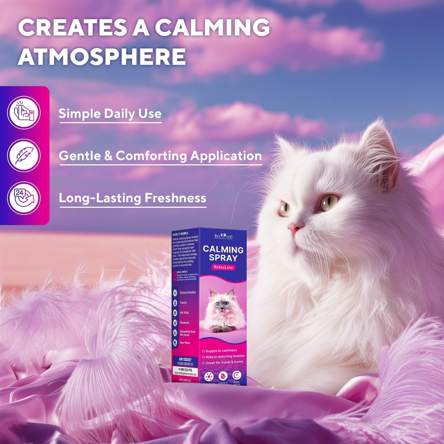 Calming Pheromone Spray Scratch Repellent for Cats 100 ml 2 pack Reduces Scratching Furniture Pee During Travel Fireworks Thunder Vet Zone Helps with Stress Fighting Hiding
