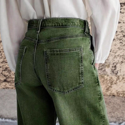 Womens Stylish Relaxed-fit Wide-leg Casual Jeans