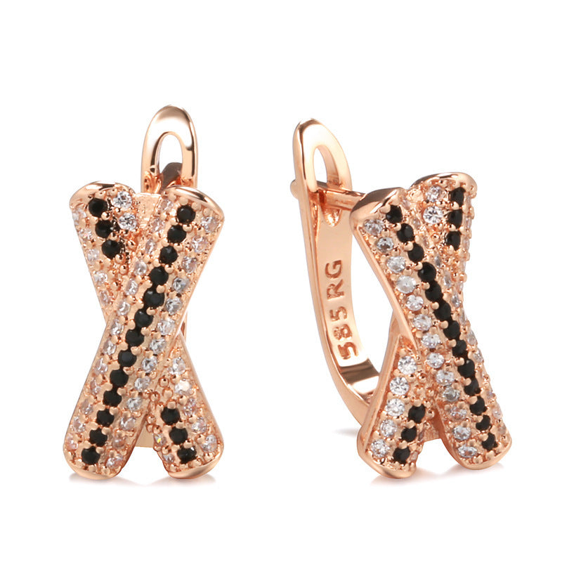 Trendy Hollow-out X-shaped Elegant All-match Women's Earrings Accessories