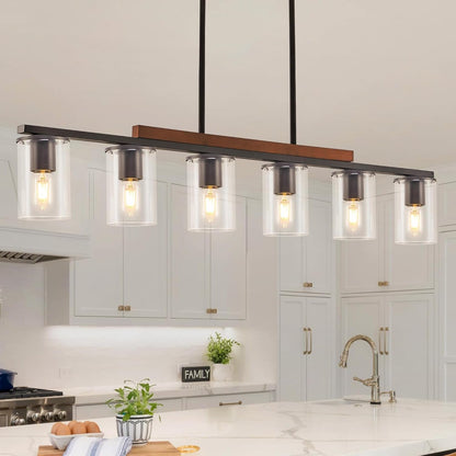Farmhouse Black Linear Chandelier
