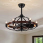 Farmhouse Caged Ceiling Fan Light Fixture