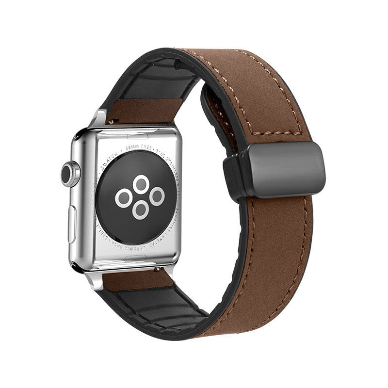 Watch Band Folding Magnetic Buckle Genuine Leather