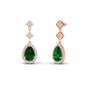 Double Drop Pear Halo Earring