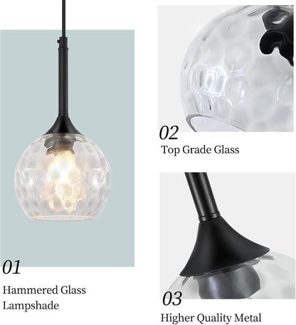 Hammered Glass Pendant Light