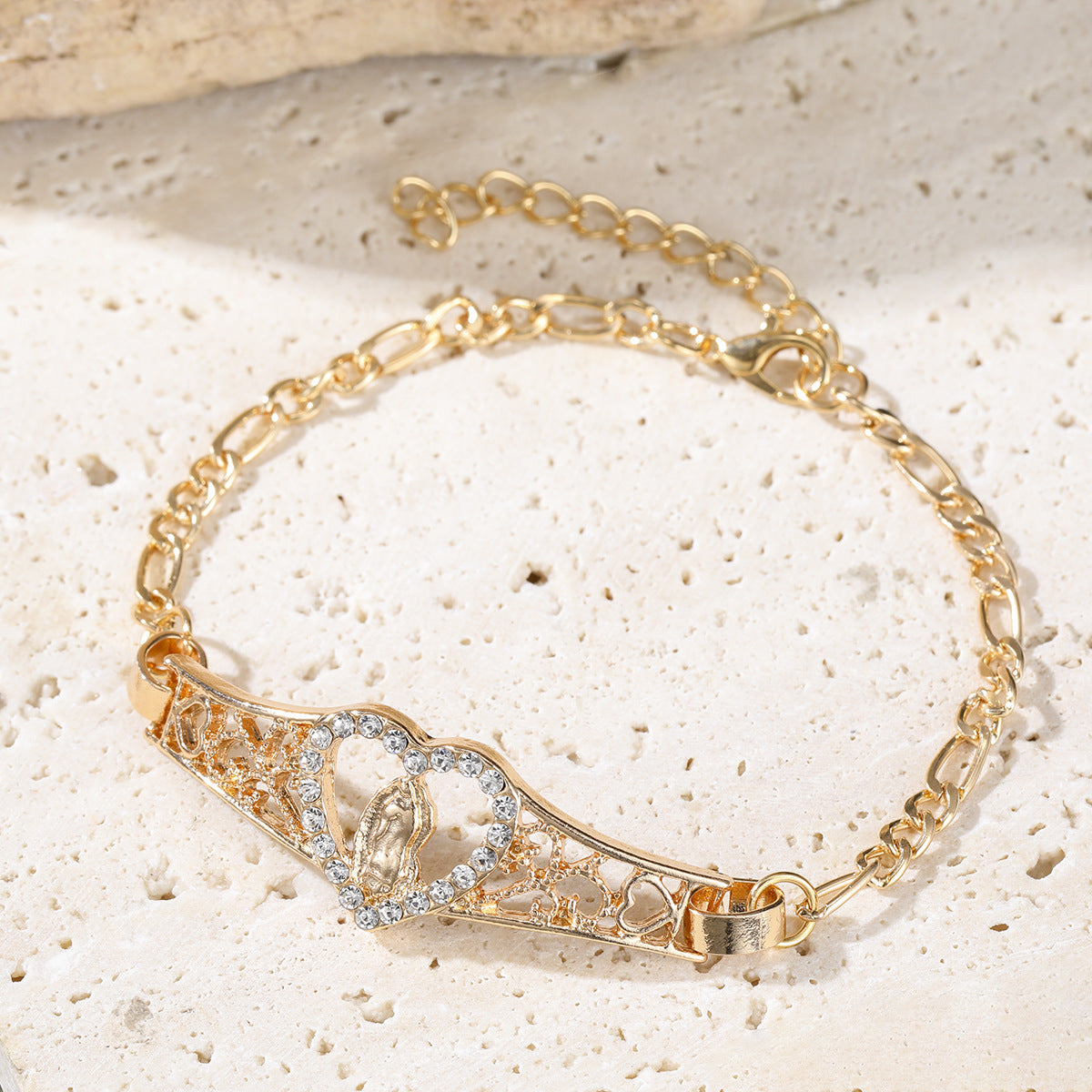Womens Loving Mother Mary Prayer Bracelet