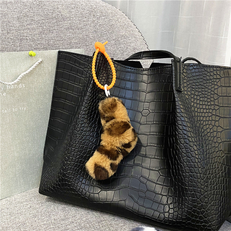 Fox Tail Furry Bag Cute Leopard Plush Pendant