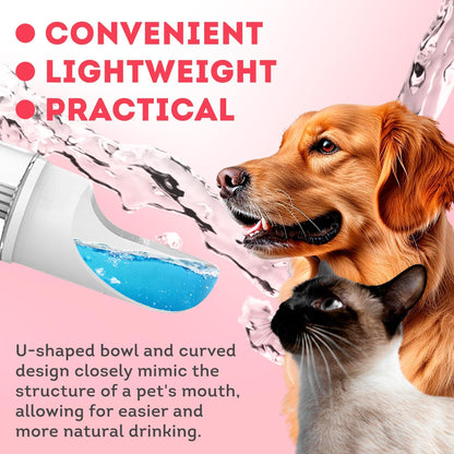 Portable Dog Water Bottle Dispenser 12 Oz 11.8 x 7.9 x 9.2 Inch Pet Water Bottles for Dogs on Walks ABS Dog Travel Water Bottle with Silicone Strap & Cotton Filter