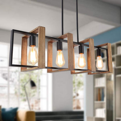 Farmhouse Linear Semi-Caged Chandelier