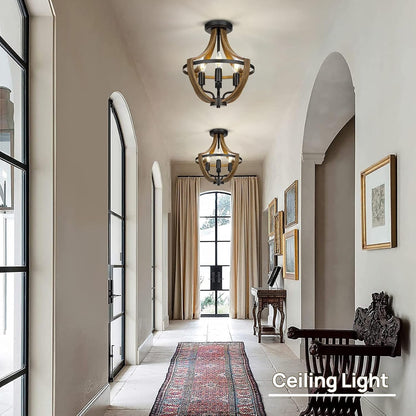 Modern Farmhouse 4-Light Hanging Pendant Light
