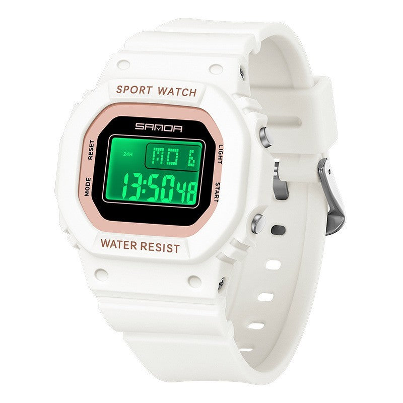 Square Electronic Watch Colorful Creativity For Male And Female Students