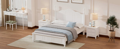 Full Size Wood Platform Bed Frame,Retro Style Platform