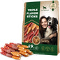 Rawhide Treats for Dogs Duck & Chicken Grain-Free Chews Dental Support