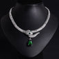 S925 Silver Snake-Shaped Cubic Zirconia Necklace