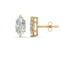 6 Prong Marquise Diamonds Solitaire Stud Earring in Basket Setting