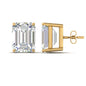 IGI Certified Emerald Cut Diamond Solitaire Stud Earrings