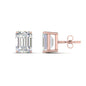 IGI Certified Emerald Cut Diamond Solitaire Stud Earrings