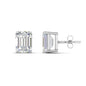 IGI Certified Emerald Cut Diamond Solitaire Stud Earrings