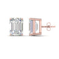 IGI Certified Emerald Cut Diamond Solitaire Stud Earrings