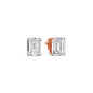 IGI Certified Emerald Cut Diamond Solitaire Stud Earrings