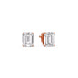 IGI Certified Emerald Cut Diamond Solitaire Stud Earrings