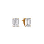 IGI Certified Emerald Cut Diamond Solitaire Stud Earrings