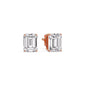 IGI Certified Emerald Cut Diamond Solitaire Stud Earrings