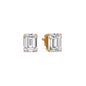 IGI Certified Emerald Cut Diamond Solitaire Stud Earrings