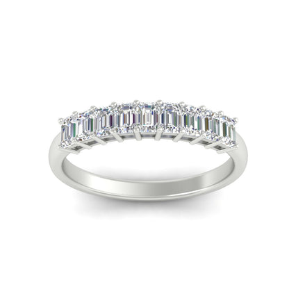1 Carat Nine Stone Emerald Cut Wedding Band