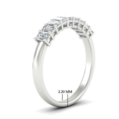 1 Carat Nine Stone Emerald Cut Wedding Band