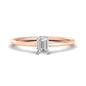 Emerald Cut Thin Classic Solitaire Ring
