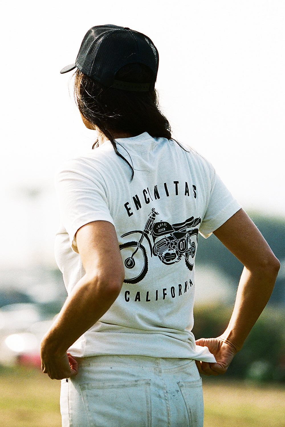 Full Throttle Boyfriend White Tee - Encinitas