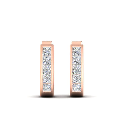 Channel Set Huggie Hoop Earring