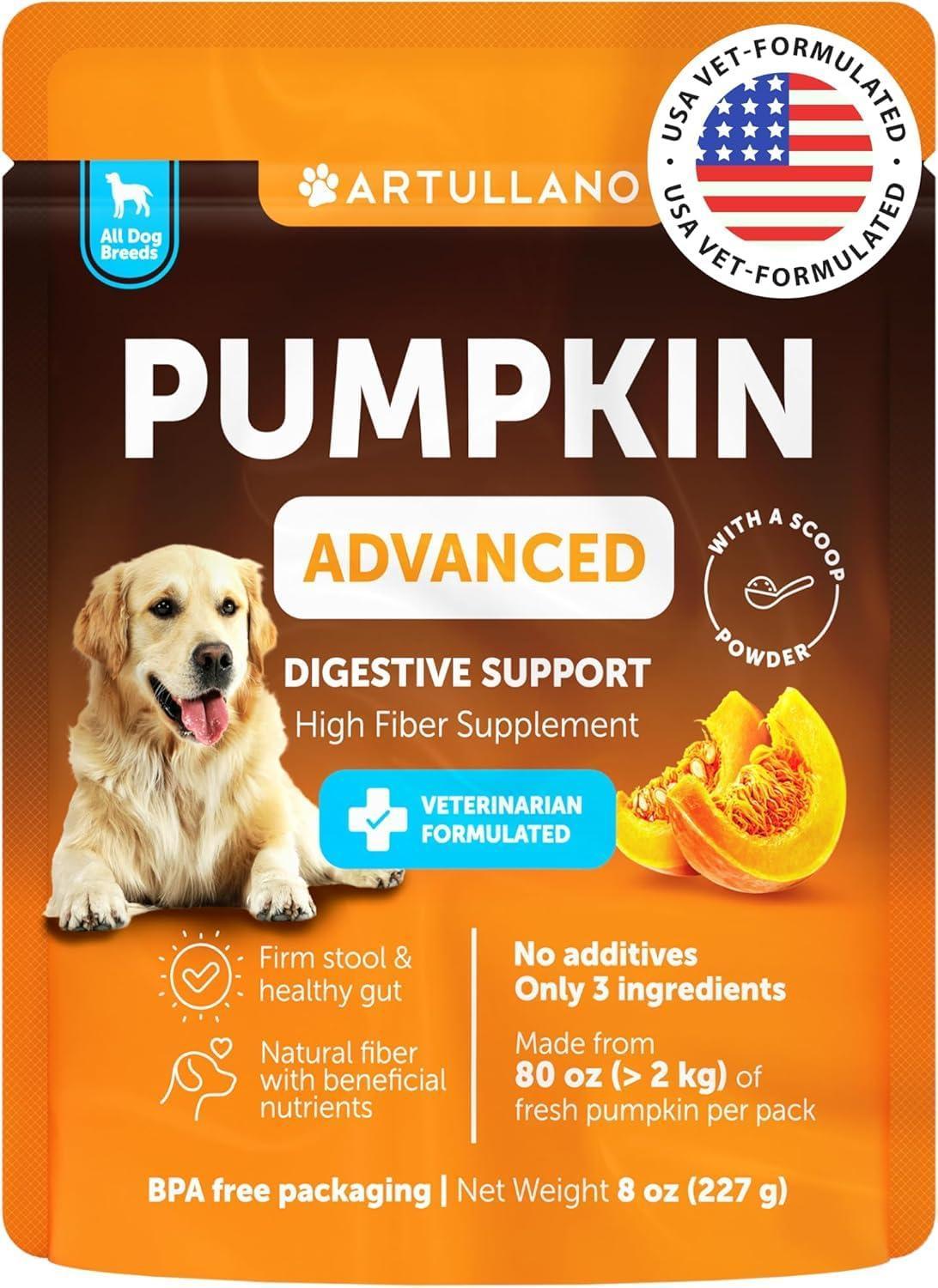 Pumpkin Powder for Dogs Digestive Support 8 OZ Fiber Supplement for