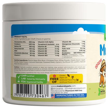 12 in 1 Dog Multivitamin 120 Soft Treats   Glucosamine Joint Support   Gut Digestive Enzymes & Probiotics   Cranberry Urinary Health & Vitamins for Energy Skin Coat Liver & Immune Aid Dog Vitamins
