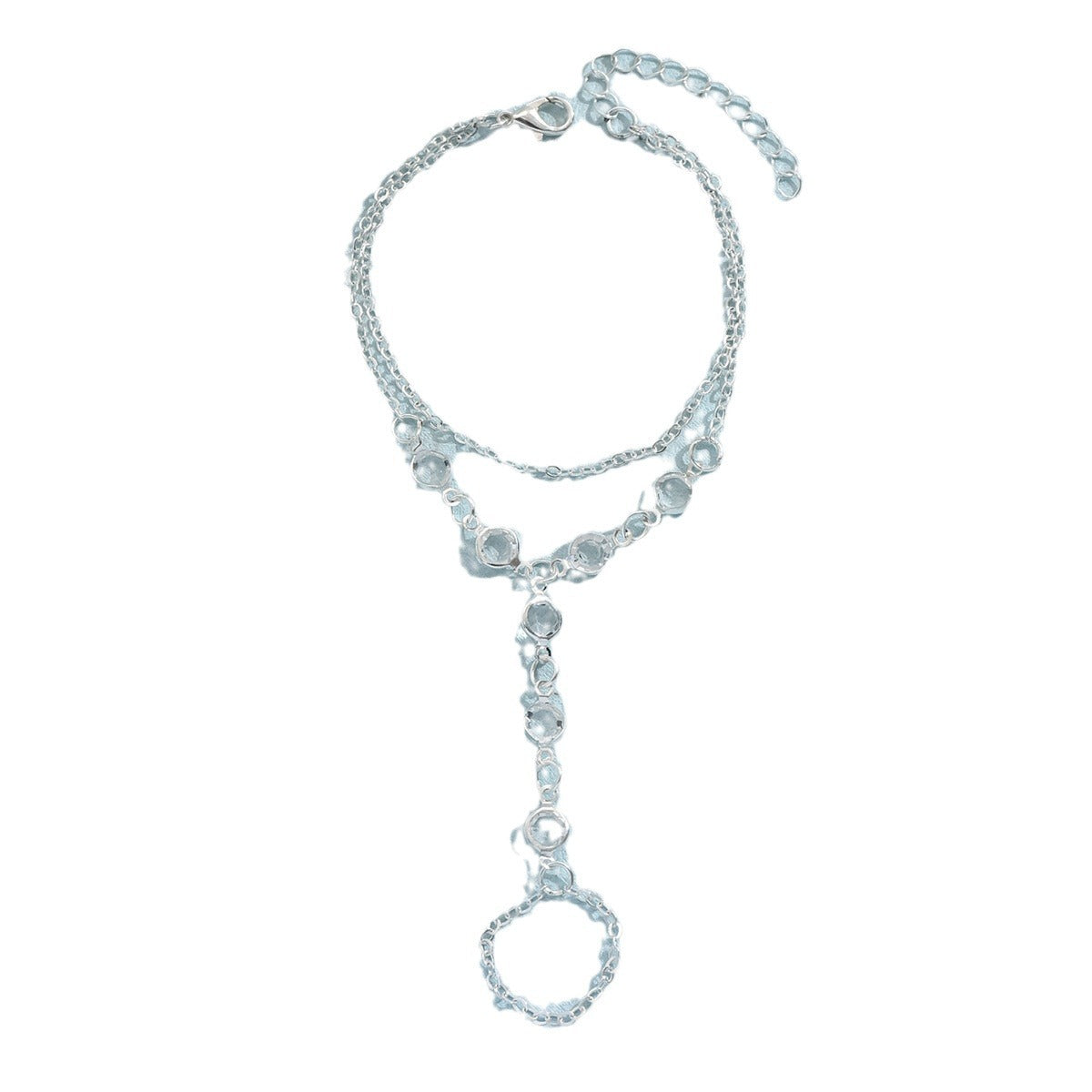 European And American Fashion Minimalist Bracelet Ring Crystal Luxury Mitten-type Bracelet Cross-border Hot Selling Jewelry