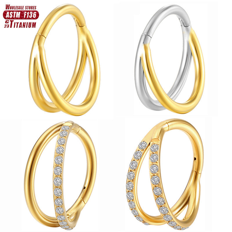 F136 Titanium Alloy Fork Nose Ring Human Body Puncture Ornament