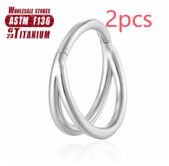 F136 Titanium Alloy Fork Nose Ring Human Body Puncture Ornament